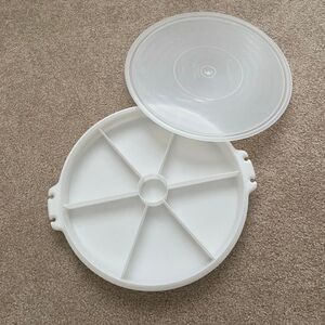 Vintage Tupperware Divided Relish Tray with Lid EUC Veggie Party Tray Hosting